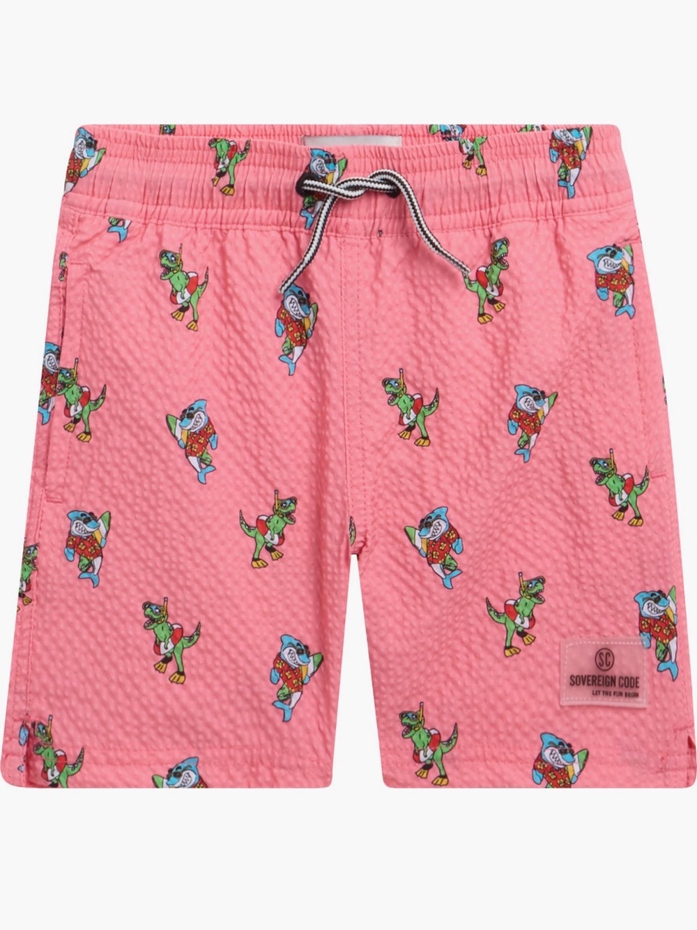 Sovereign Code Pink Kids Swim Trunks with Cartoon Print